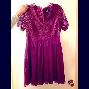 Excellent used condition, angel in disguise purple lace skater dress.